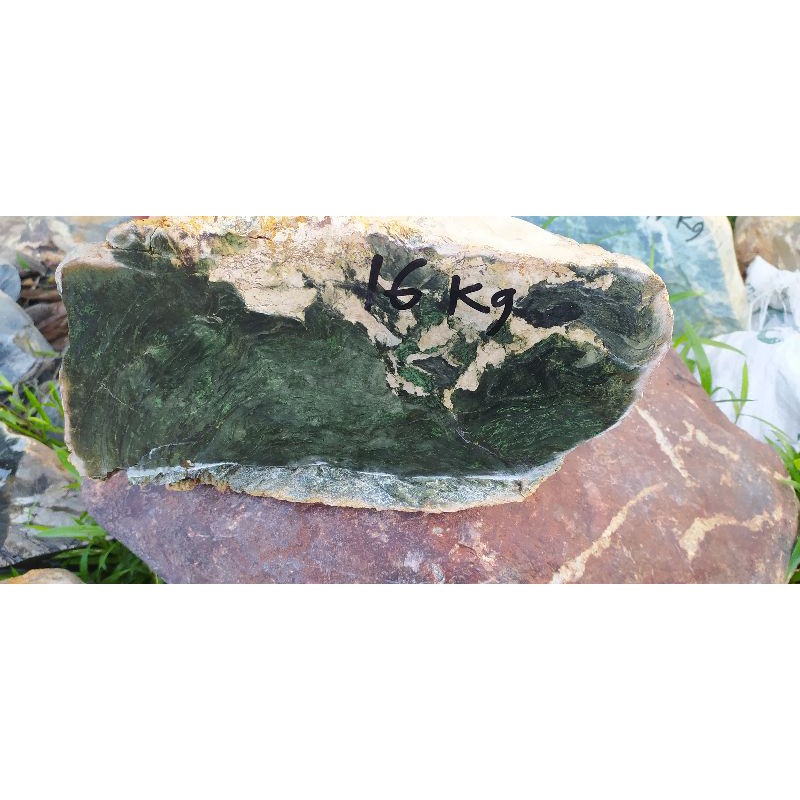 Natural Bongkahan Batu Giok Aceh 16 Kg