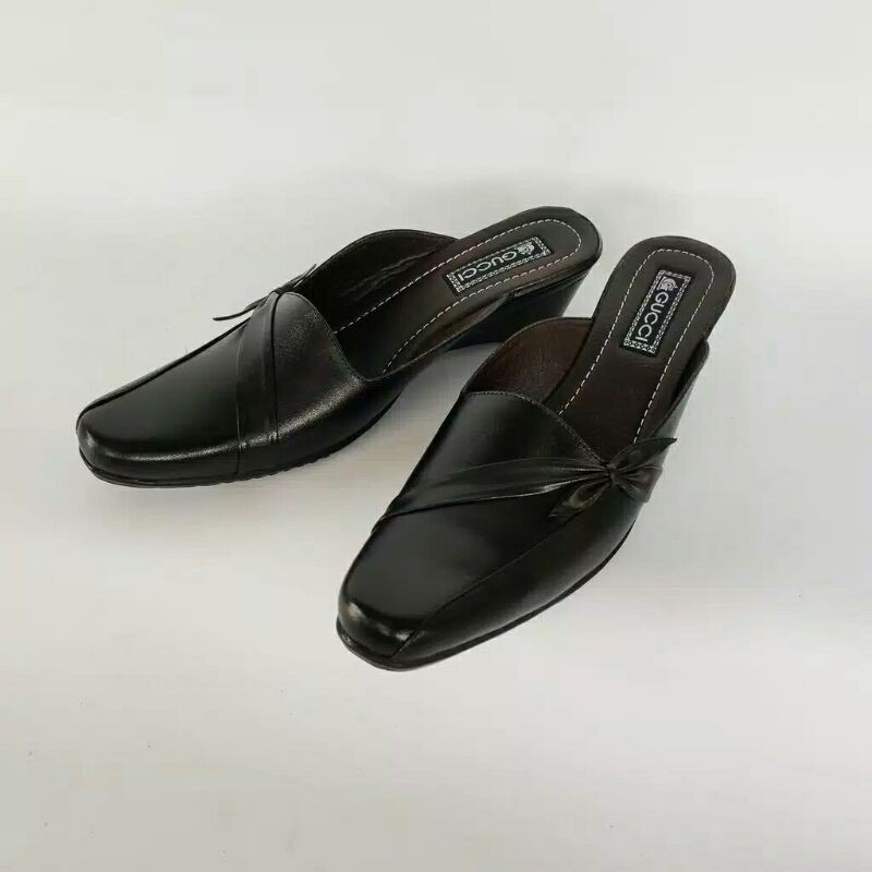sepatu selop hak wanita sepatu cantik dan nyaman sepatu kulit asli