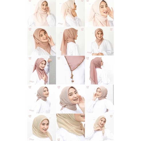 Koyu Hijab Segiempat Mutiara Square (payet)