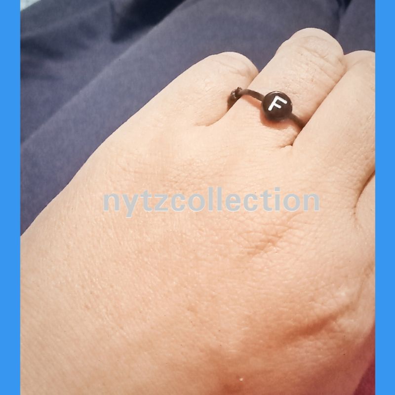 Cincin Huruf Cincin Inisial Cincin Huruf Bulat Tali Korea Waterproof