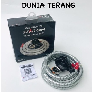 Regulator STARCAM Selang - Regulator Lengkap Selang Lpg Pengaman Meteran - Gas Regulator STAR CAM Tekanan Rendah SC-T12RMS standar SNI