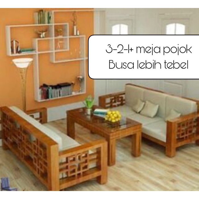 SET KURSI TAMU MODERN JATI- SET SOFA TAMU JATI ELEGAN -KURSI TAMU BUSA