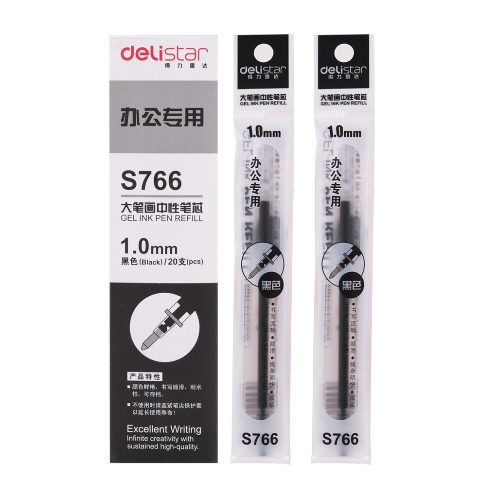 

Deli Gel Pen Refill Black / Tinta Pulpen Gel Hitam 1.0mm Kualitas Tinggi S766