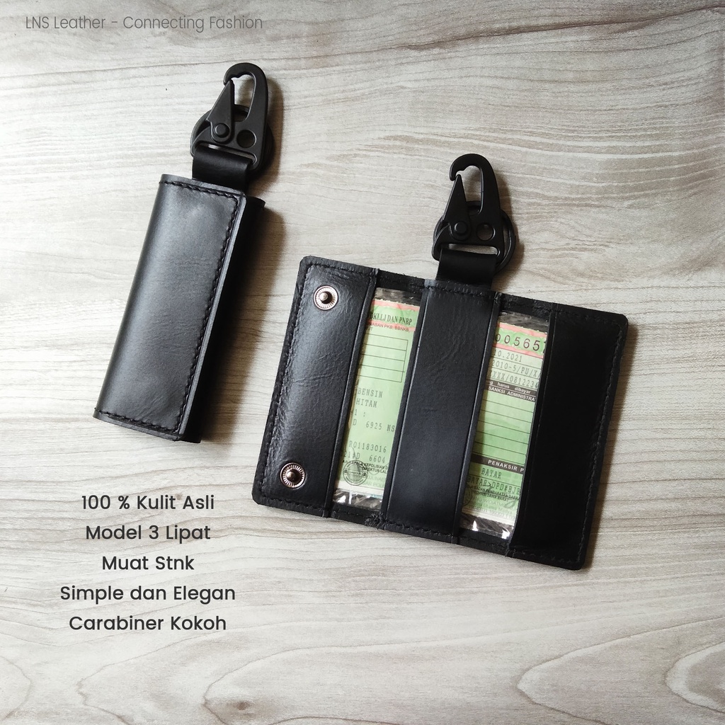 Dompet Stnk Kunci Motor Kulit Asli 3 Lipat - WSGK069