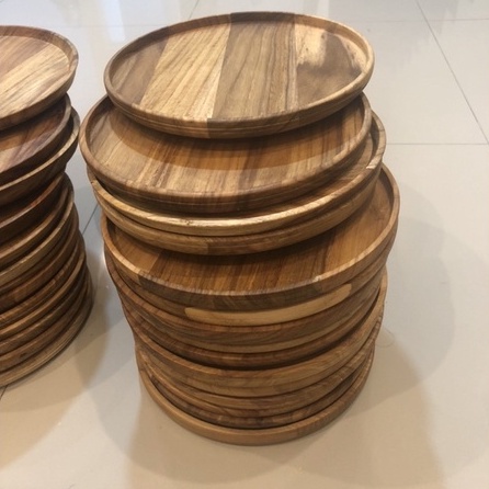 Piring Nampan 25cm Baki Kayu Jati Wooden Tray Kayu Jati