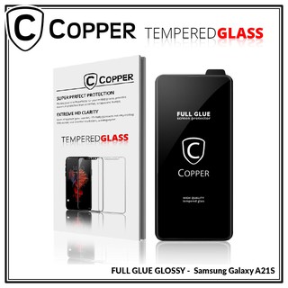 Samsung Galaxy A21s - COPPER Tempered Glass Full Glue Premium Glossy