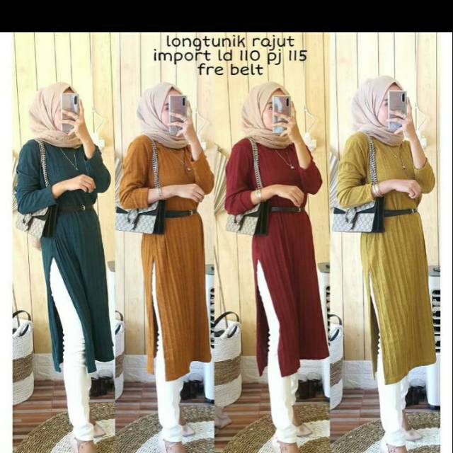 LONG TUNIK RAJUT IMPORT TERBARUUU
