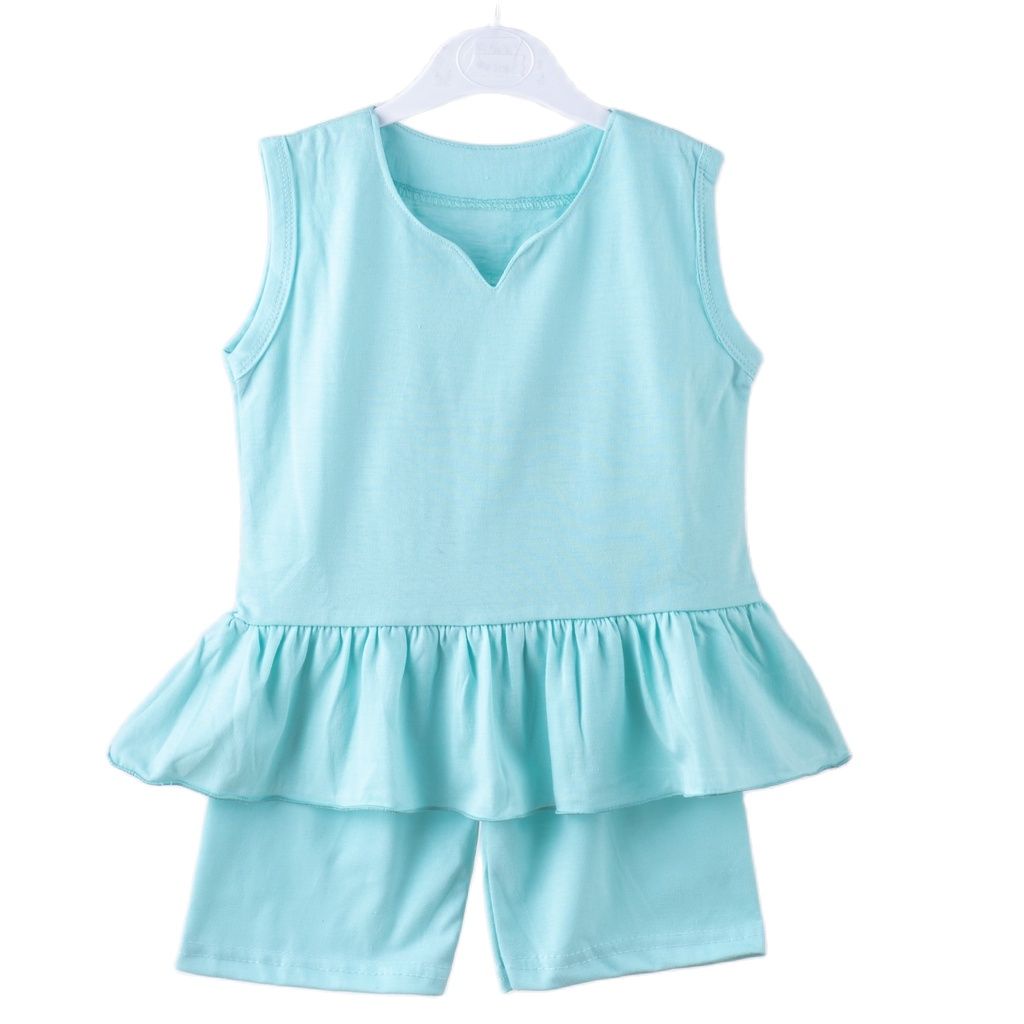 SET SINGLET BRINA ANAK PEREMPUAN RUFFLE / SETELAN SINGLET RUFFLE TANPA LENGAN BALITA ANAK PEREMPUAN 1-4 THN