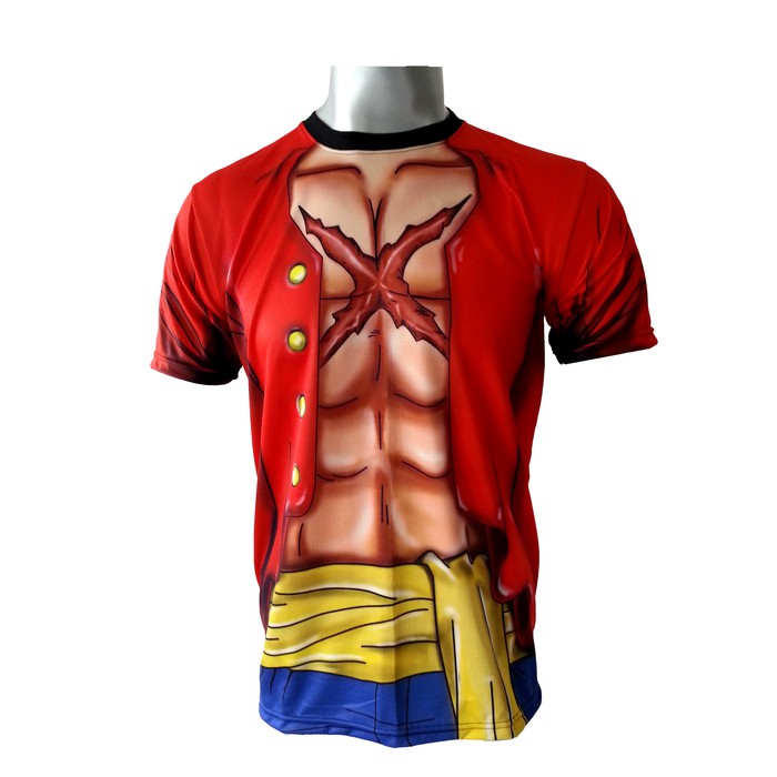 KAOS BAJU T SHIRT TSHIRT CUSTOM SABLON PRINTING SUPERHERO 3D FULLPRINT F13 - LUFFY ONE PIECE