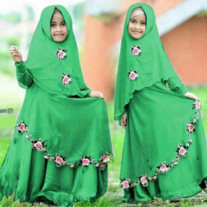 CUCI GUDANG   GAMIS ANAK 8-10 TAHUN POLKA VI ( HITAM & MARUN )   TERLARIS