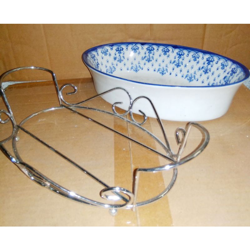 mangkok basi oval keramik antik jaman dulu+kranjang.