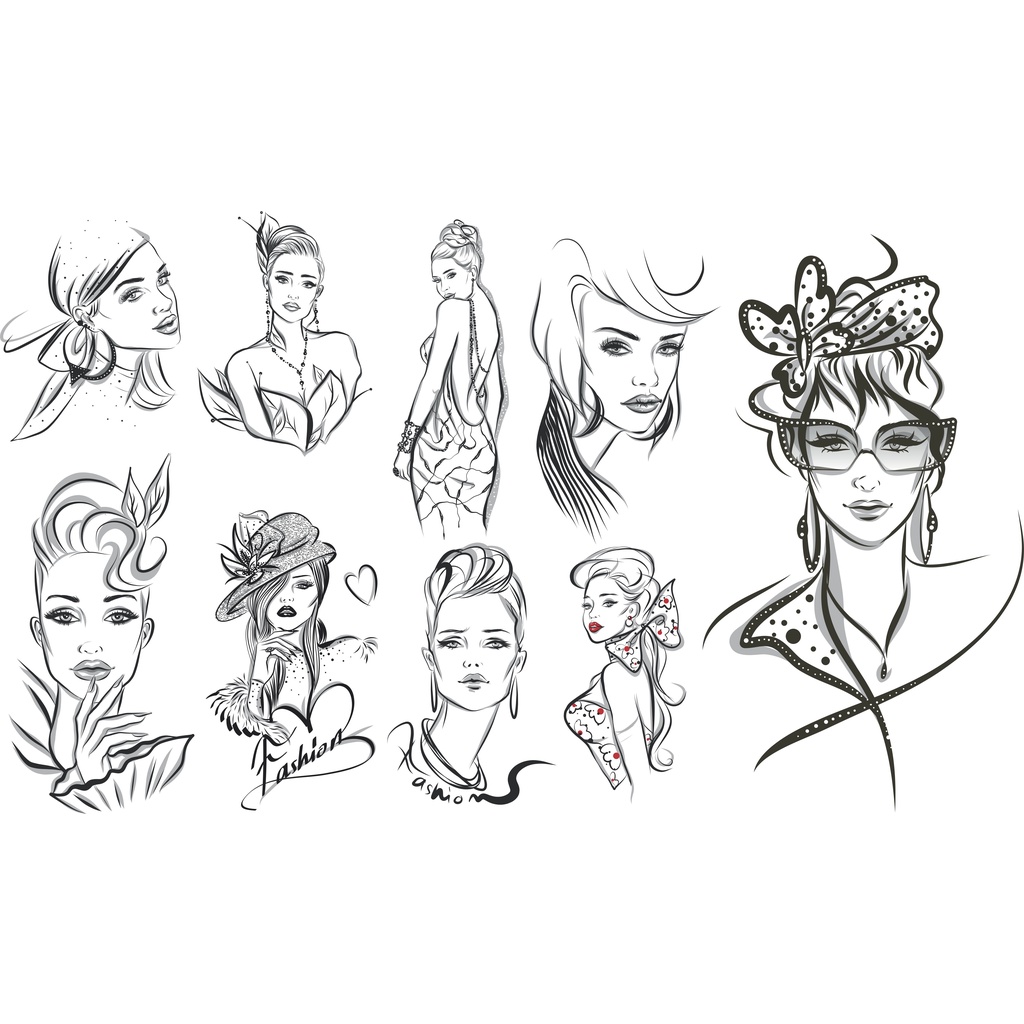 45 Woman Face Silhouette Vector - Coreldraw