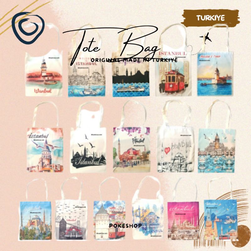 Tote Bag Turki - Asli 100% Hand Carry Turki - Oleh Oleh Turki