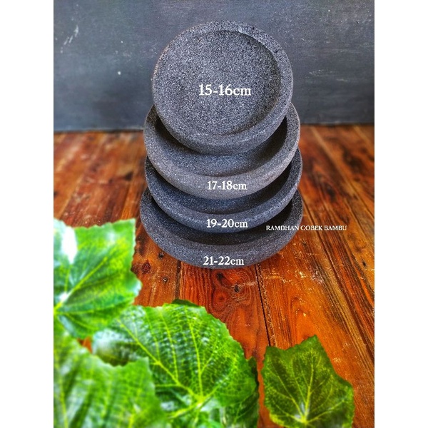 Cobek Batu Asli Merapi/Coet Batu uk 17-18cm free ulekan