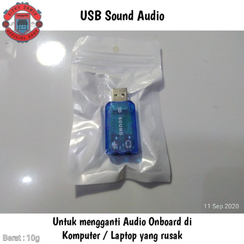 USB Sound Audio Portable Microphone & Headset • Input Output SoundCard Onboard Komputer PC Laptop