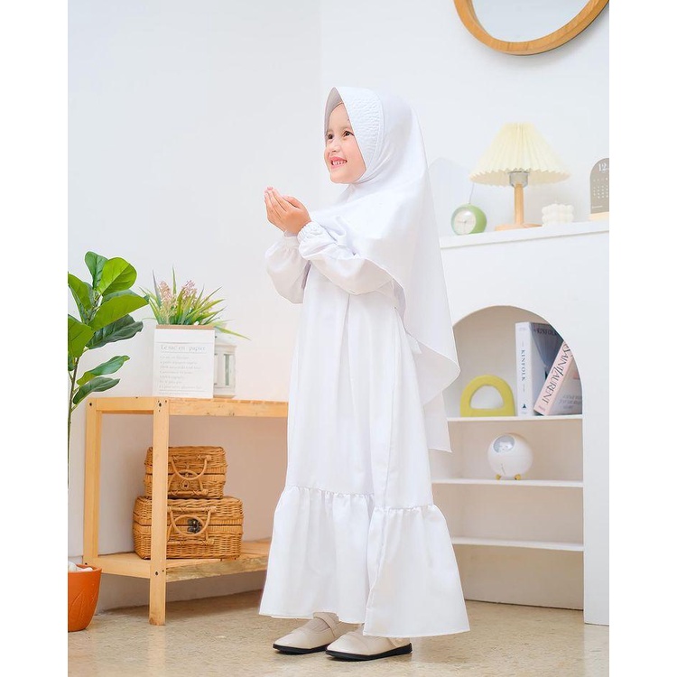 gamis anak syari set hijab warna putih gamis muslim anak muslim anak perempuan gamis terbaru 2022 gamis putih anak perempuan gamis anak umur 3-10 tahun baju gamis putih anak perempuan gamis anak perempuan kekinian 2022 gamis anak 7 tahun set jilbab