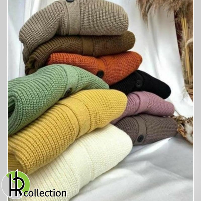 CARDIGAN RAJUT | SWEATER RAJUT WANITA | KANCING PREMIUM