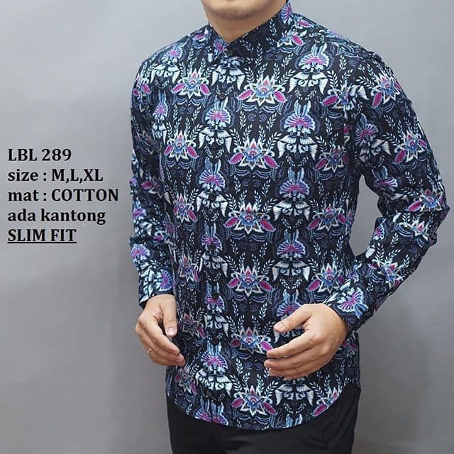 BAJU KEMEJA BATIK PRIA SLIM FIT LENGAN PANJANG LUIGI BATANI LBL 254