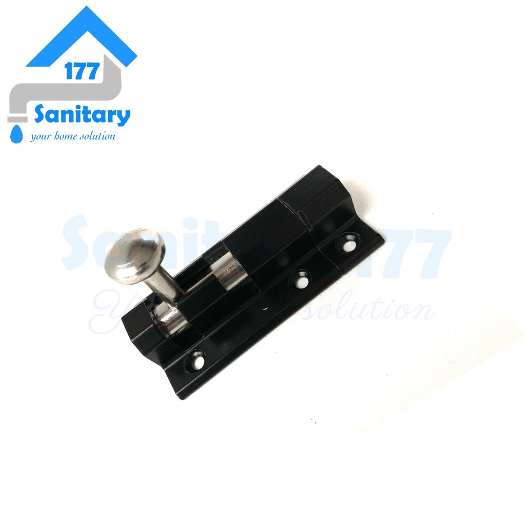 Grendel Pintu 2 Inch aluminium tebal HITAM GL-Grender Pintu black Slot Stenlis Selot jendela door bolt kunci pengunci gudang lock anti karat tebel