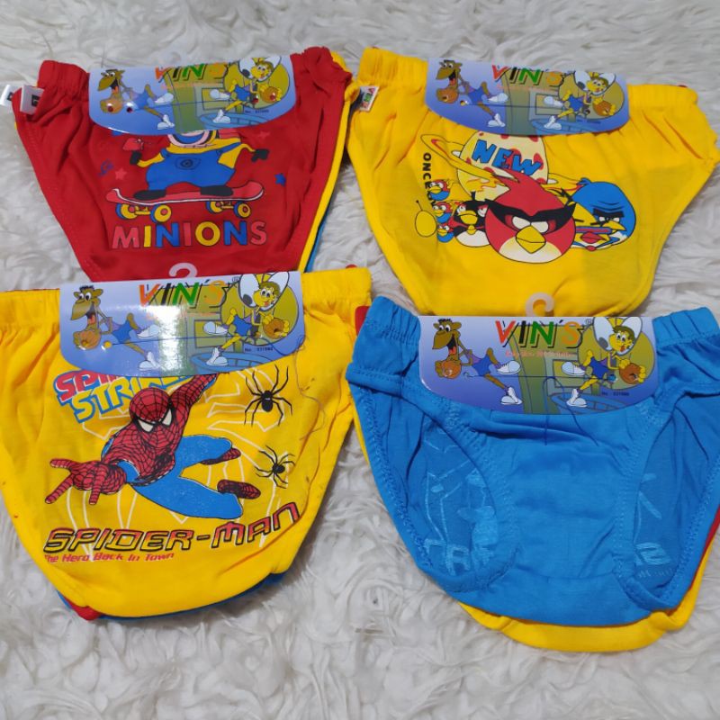 celana dalam anak laki lakiumur 4-8 tahun 3 pcs (1 set)