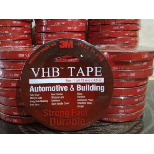 

♪ Double Tape 3M VHB 12mm x 4.5m Merah ➵