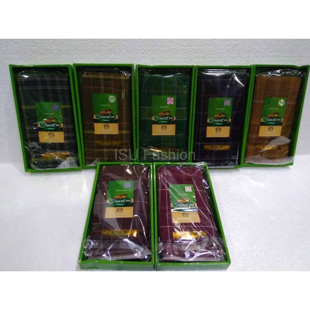 1 KODI 20 BH KAIN SARUNG MUSLIM PRIA DEWASA MERK ATLAS FAVORITE 500