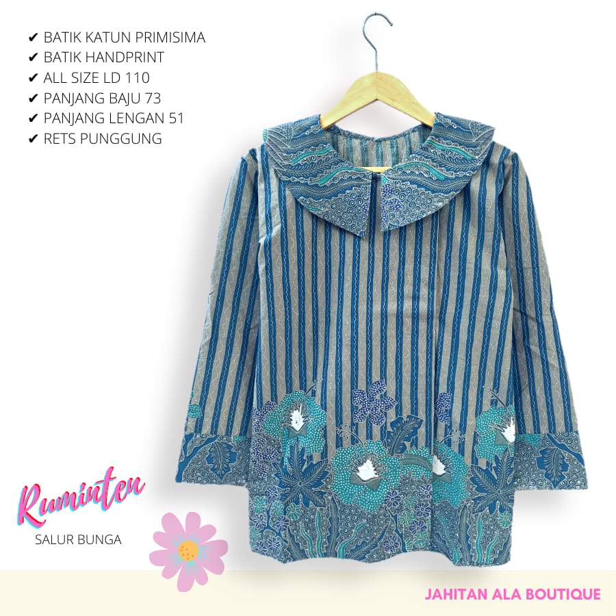 Blus ruminten pastel batik solo atasan kerja