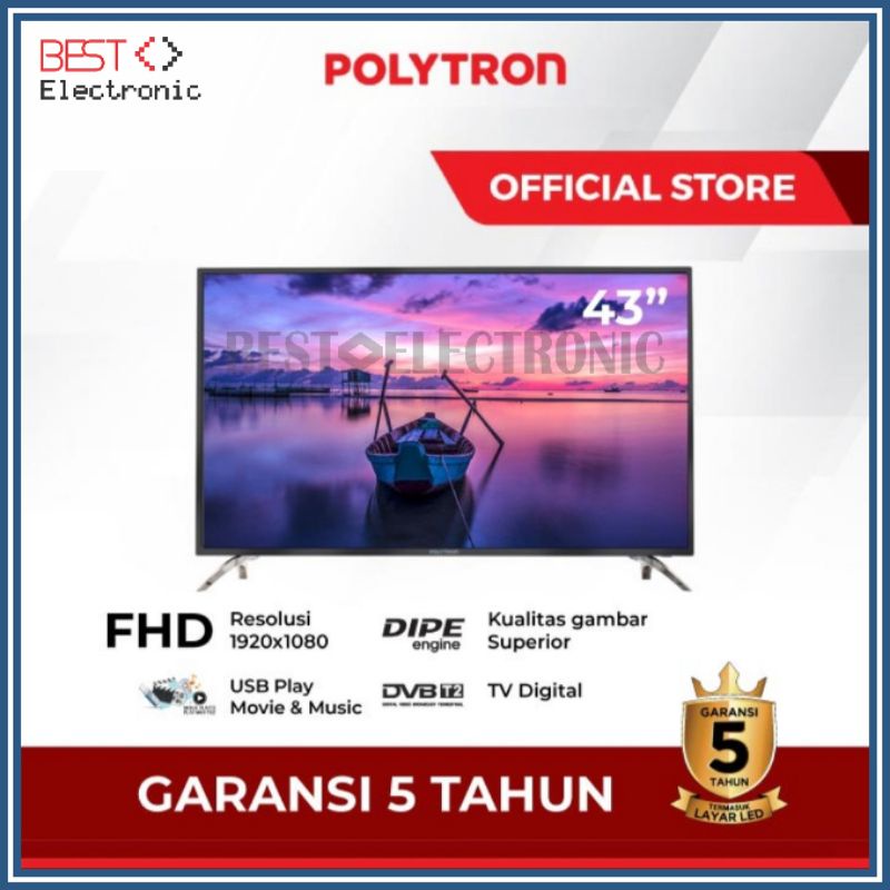 POLYTRON LED TV DIGITAL 43 inch PLD 43V8853 / 43V1553