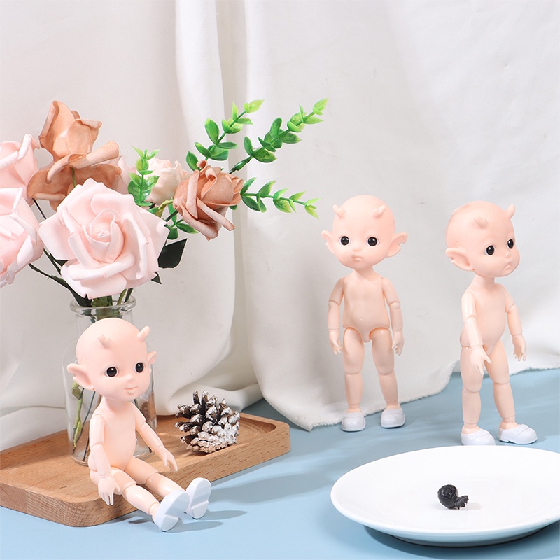 # Kaos T-Shirt Wanita Lengan Pendek Motif Print #Boneka BJD Elves 13 Sendi Dapat Digerakkan Warna Nude Ukuran 16cm