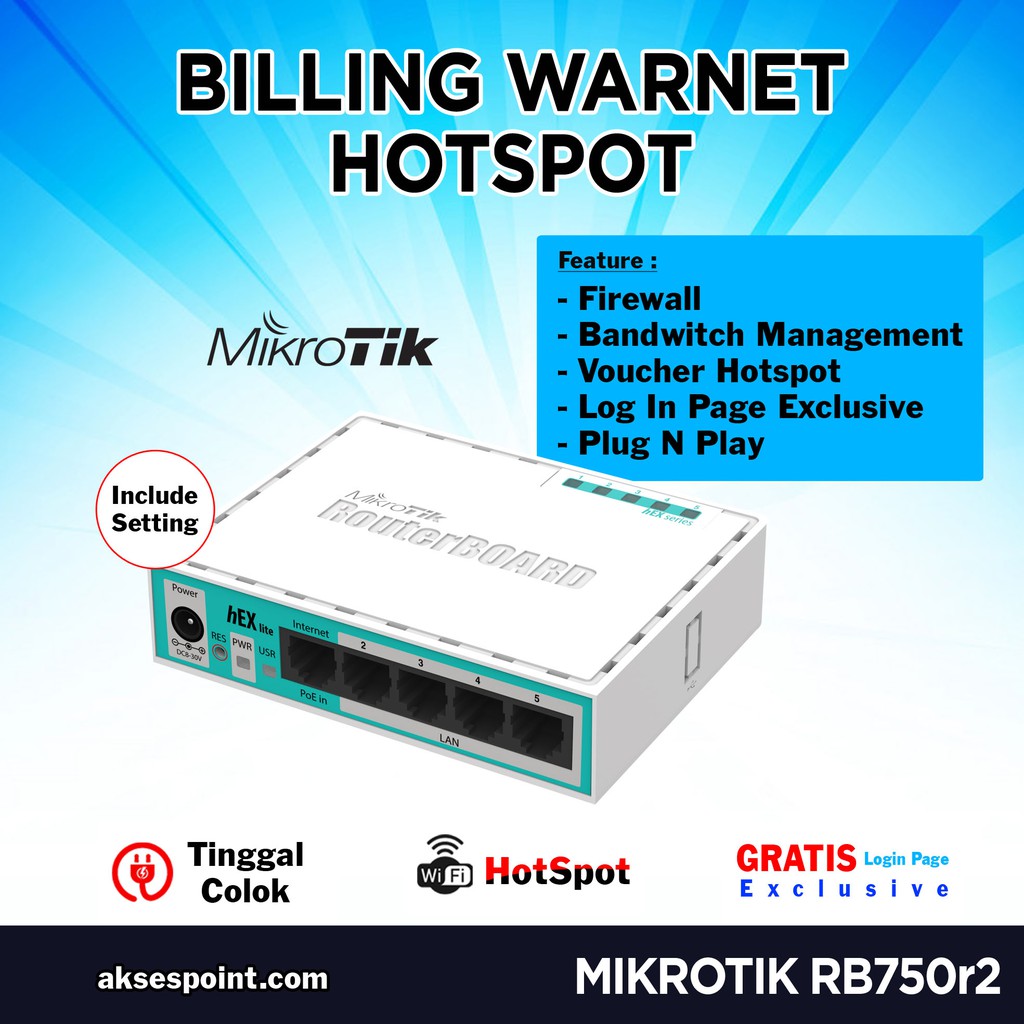 Billing Warnet Hotspot Mikrotik Rb750gr3 Plus Setting Untuk Usaha Rt Rw Net Atau Warnet Shopee Indonesia