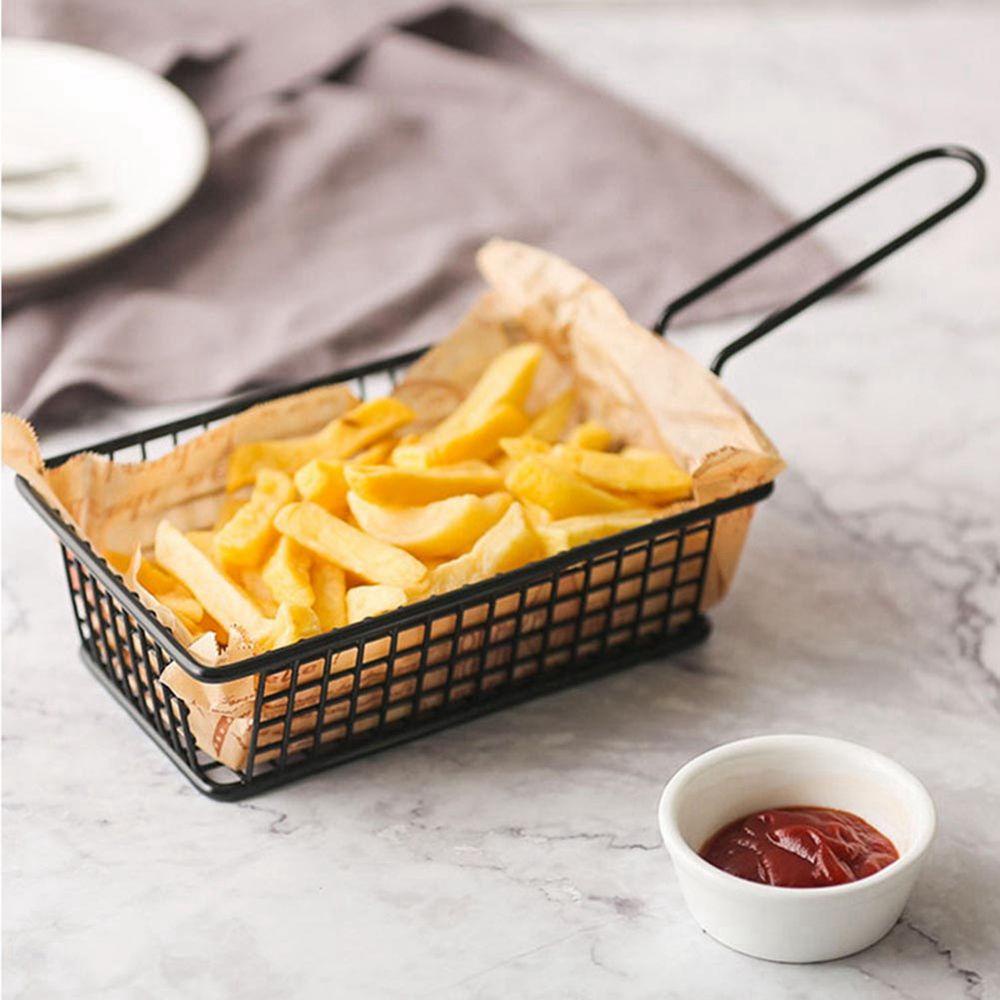 Nickolas1 French Fries Basket Stainless Steel Metal Wire Basket Potato Untuk Dapur Restoran Perlengkapan Pesta Dekorasi Meja Pajangan Keranjang Peralatan Makan