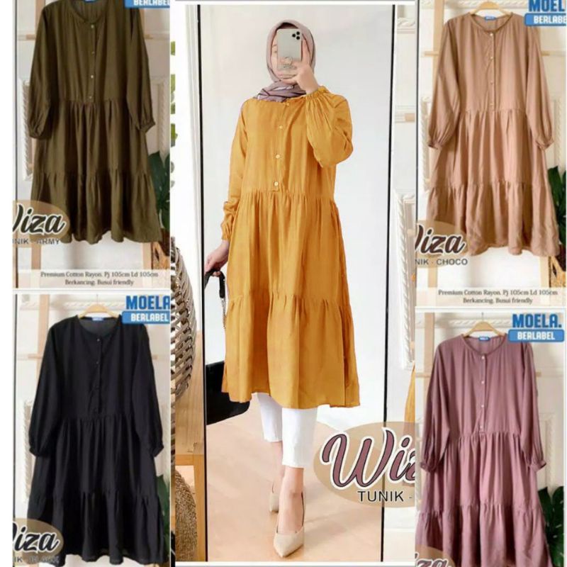 Wiza Tunik Atasan Rayon Polos Premium / Atasan Tunik Busui