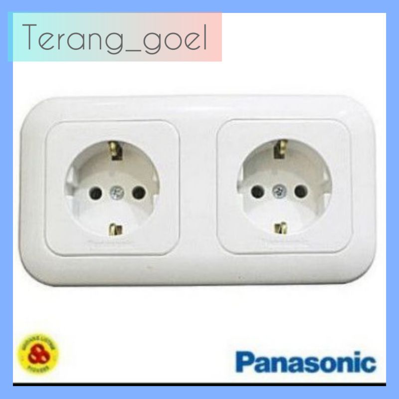 Stop Kontak Ganda Panasonic Non CP Tanam /Colokan Ganda / Double Socket WEJP 11322-7 Panasonic Inbow