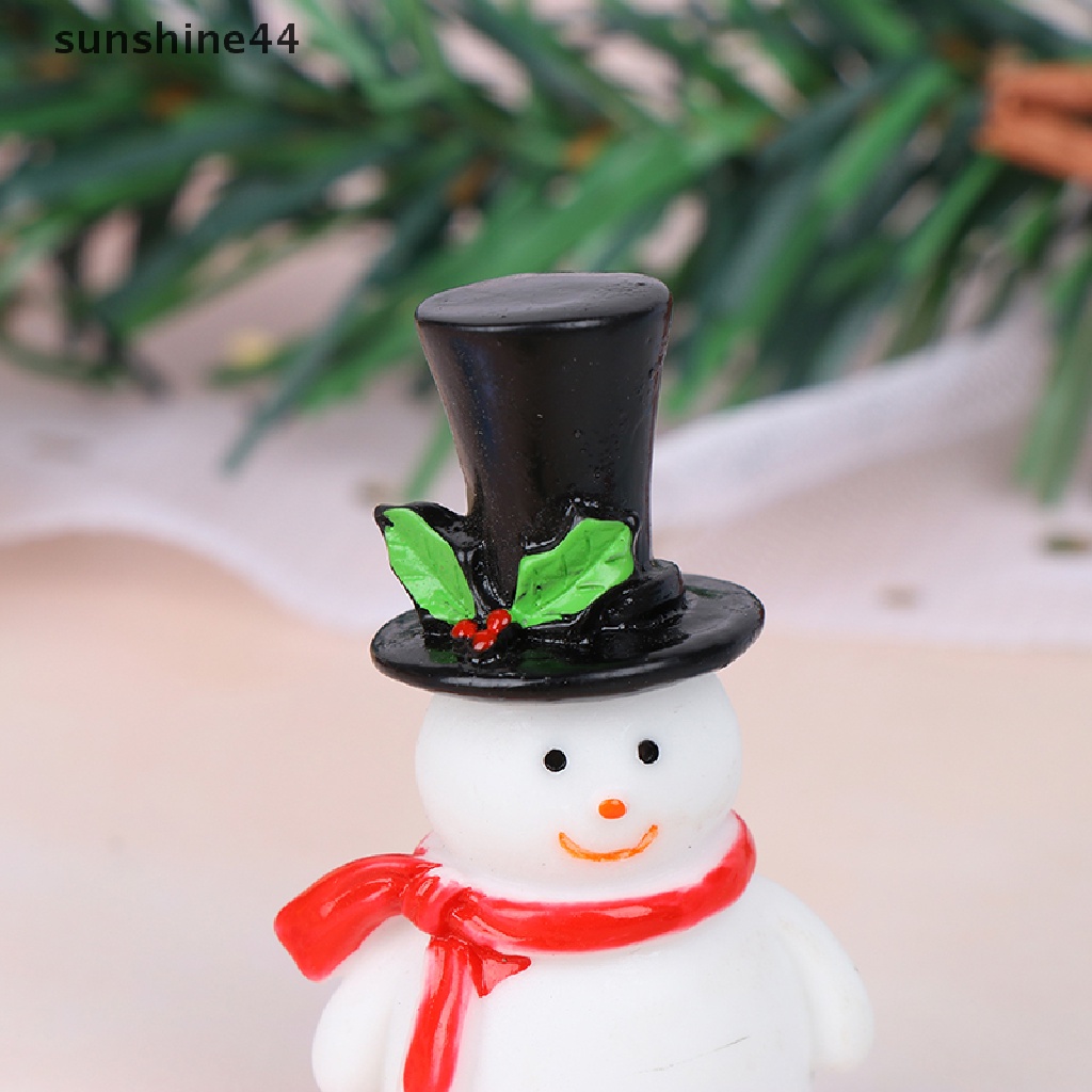 Sunshine Miniatur Figurin Snowman / Santa Claus / Pohon Natal Untuk Dekorasi Taman