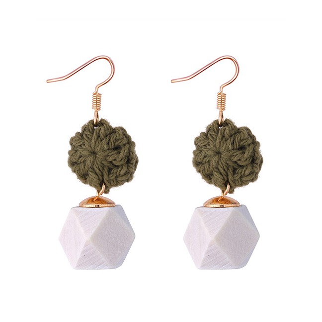 LRC Anting Gantung Fashion Geometric Shape Decorated Earrings