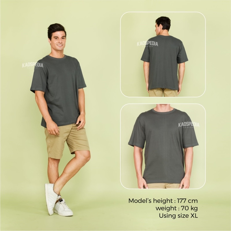 Kaos Polos Cotton Combed Lengan Pendek Premium 30s Pria Wanita Kaospedia Bandung-ABU TUA