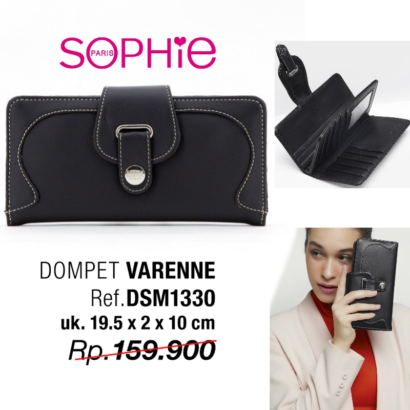 DOMPET VARENNE SOPHIE MARTIN PARIS DOMPET WANITA HITAM WALLET
