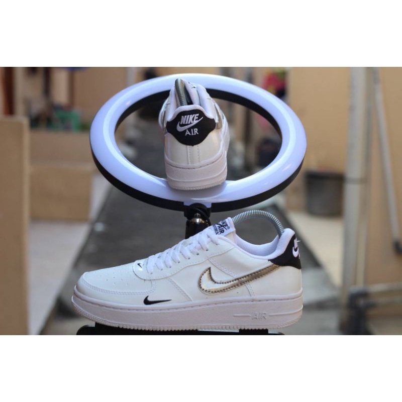 nike air force 1 '07 Lv8 double swoosh oil green /black/gold