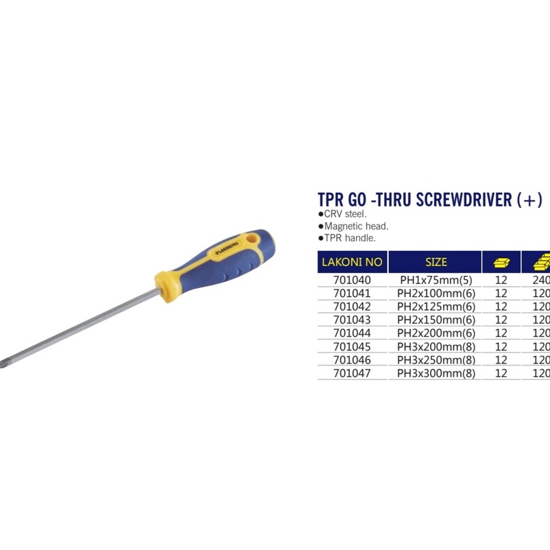 OBENG TPR GO- THRU SCREWDRIVER (+)| OBENG MODEL KETOK GG TPR