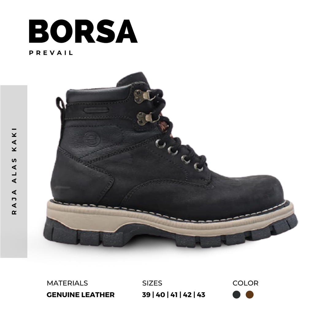 SEPATU BOOTS PRIA KULIT ASLI | BORSA - PREVAIL