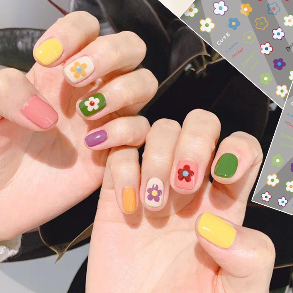 Agustina Stiker Nail Art Pesona Ultra-Tipis Smiley Face Buah Alfabet Inggris 5D Manicure Aksesoris