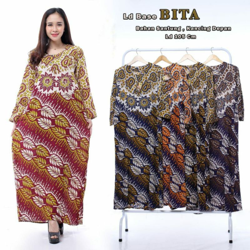 Longdres Batik Daster Batik Lengan Panjang Kekinian