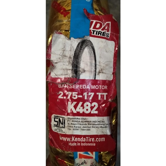 Ban Motor Kenda K482 TubeType Ring 17 Ukuran 275