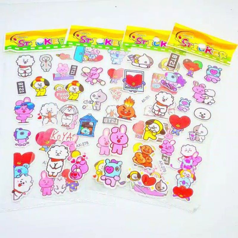 stiker sticker timbul pendek  / stiker timbul / stiker bts / stiker / sticker / bts / bt21