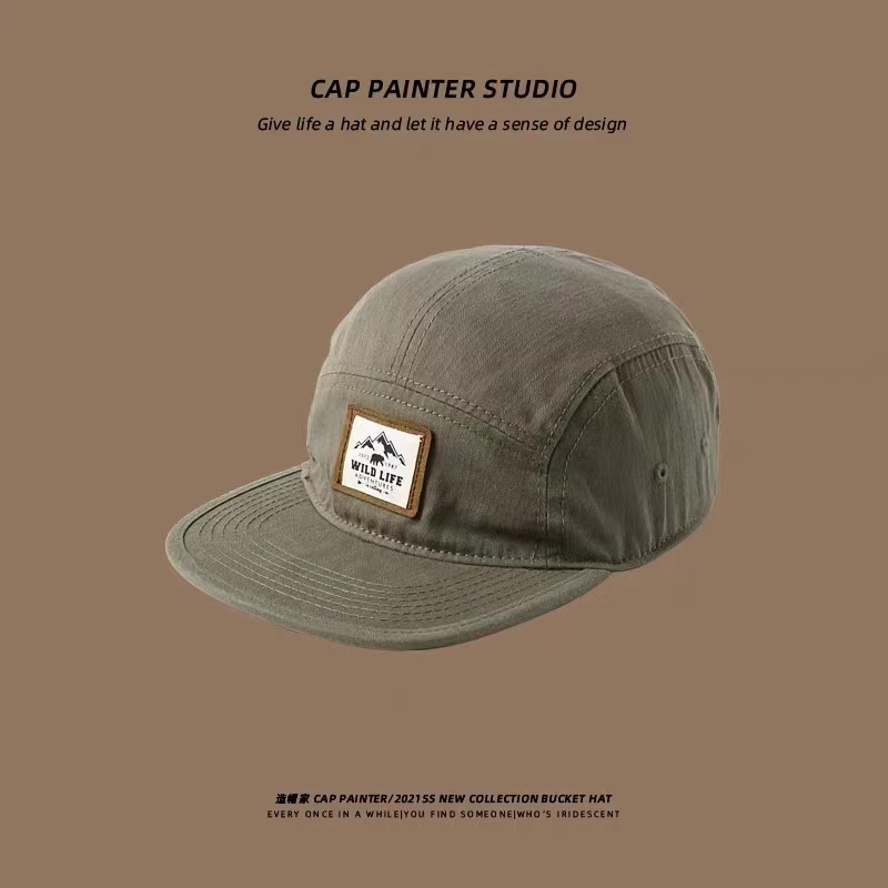 Topi Baseball 5 Panel Bahan Katun Gaya Retro Kasual Untuk Pria Dan Wanita