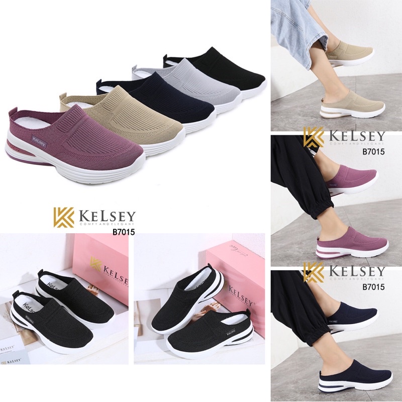 Nicole Sandal Wedges Selop Flyknit Wanita 4,5cm / Sandal Kelsey Wanita B7015