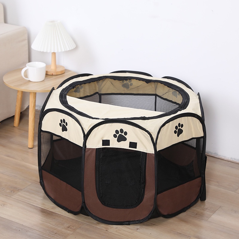 Pagar Lipat Kandang Lipat Hewan Tenda Lipat Portable Kucing Anjing Pet Folding Cage Pet Tent Octagonal Bahan Kain 8 Panel