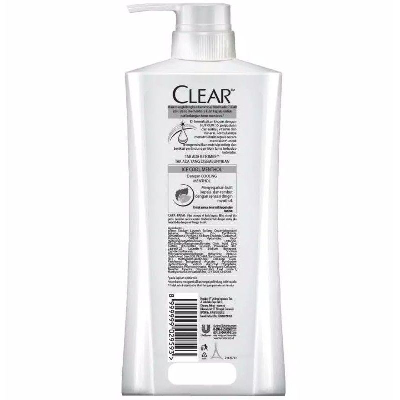 shampoo clear anti ketembo 660ml ice cool menthol