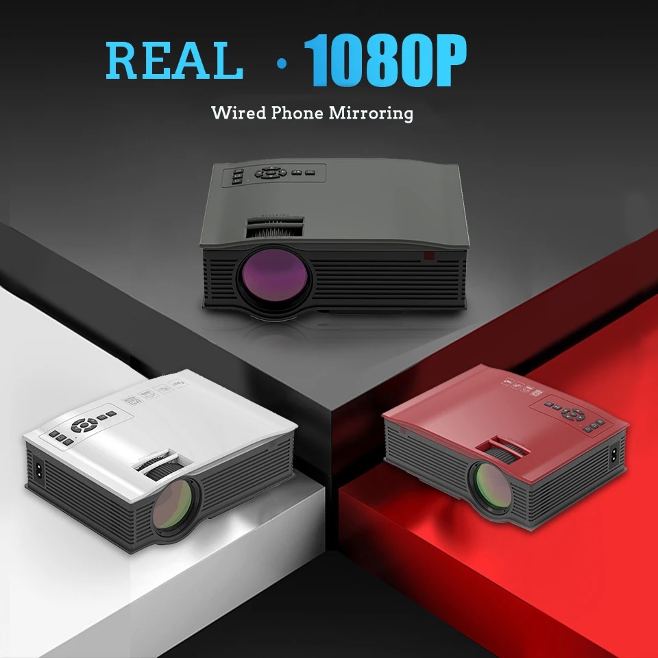UNIC UC80D Wired Mirror Display - LED Projector 80ANSI Lumens Full HD - Setara 2300 Lumens dengan Same Screen Function - Upgrade Version dari UNIC UC68