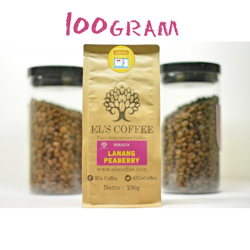 

El's Coffee Spesial Kopi Lanang (Peaberry) Asli Lampung Kemasan 100g